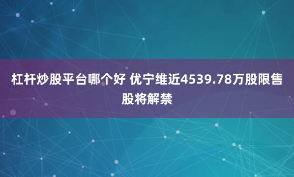 杠杆炒股平台哪个好 优宁维近4539.78万股限售股将解禁