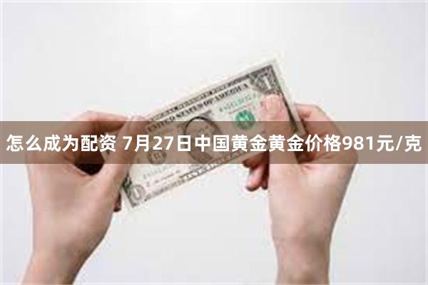 怎么成为配资 7月27日中国黄金黄金价格981元/克