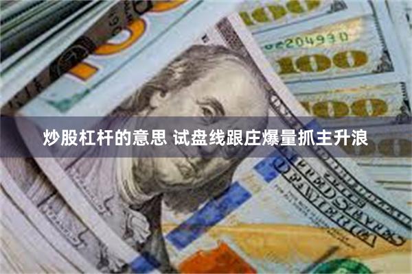 炒股杠杆的意思 试盘线跟庄爆量抓主升浪