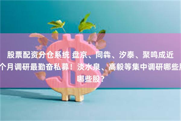 股票配资分仓系统 盘京、同犇、汐泰、聚鸣成近一个月调研最勤奋私募!淡水泉、高毅等集中调研哪些股?